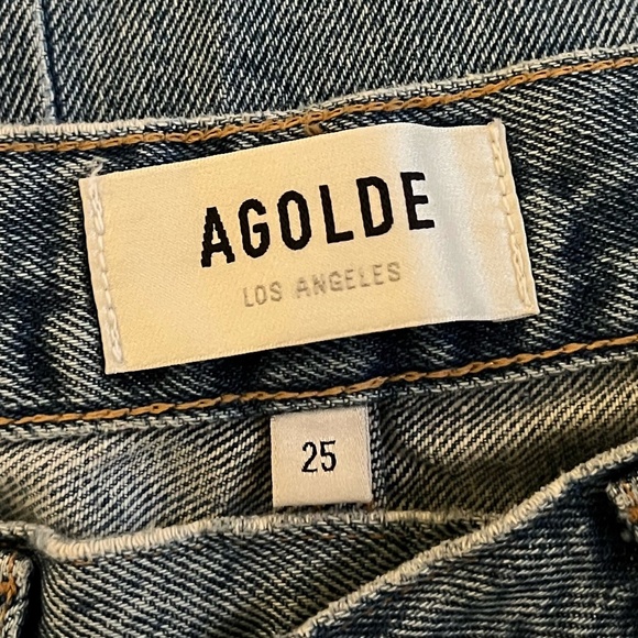 AGOLDE | Classic Jamie High-Rise Tapered Distressed Wash Denim Jeans | Size 25 - Picture 12 of 16